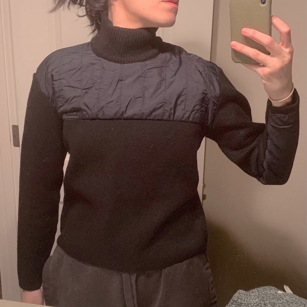 Swedish Merino Wool Sweater by DHALIN - Black Knit